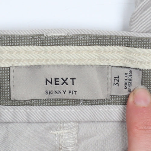 Next Men's Beige Skinny Fit Chino Trousers Size 32L