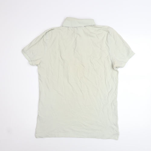 PROF JOMO Men's Ivory Cotton Elastane Short Sleeve Polo Shirt Medium