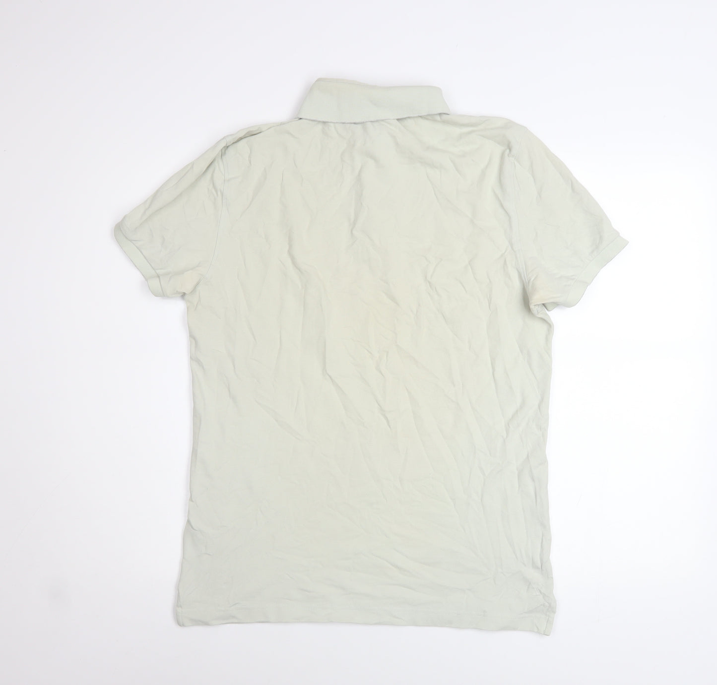 PROF JOMO Men's Ivory Cotton Elastane Short Sleeve Polo Shirt Medium