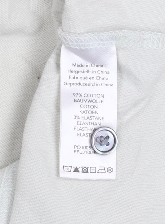 PROF JOMO Men's Ivory Cotton Elastane Short Sleeve Polo Shirt Medium