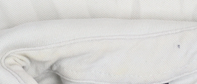 PROF JOMO Men's Ivory Cotton Elastane Short Sleeve Polo Shirt Medium