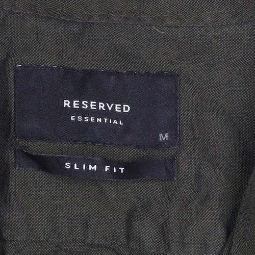 Reserved Men's Green Slim Fit Long Sleeve Button-Up Shirt M