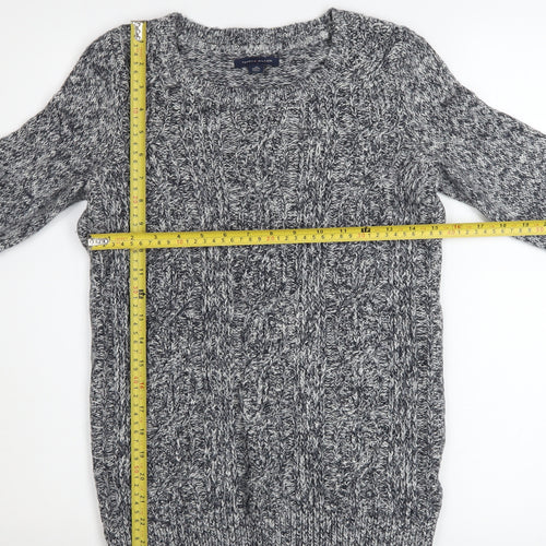 Tommy Hilfiger Women’s Grey Cable-Knit Crew Neck Jumper XS