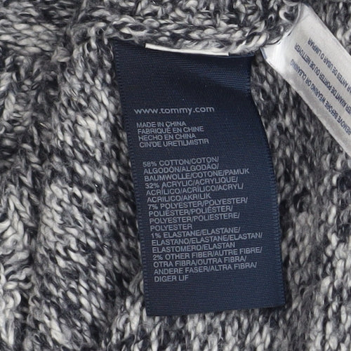 Tommy Hilfiger Women’s Grey Cable-Knit Crew Neck Jumper XS