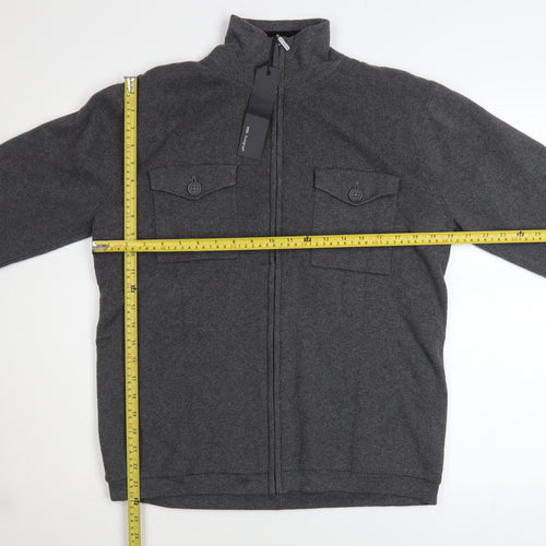Marks and Spencer Men’s Grey Cotton Full Zip Lined Jacket Medium