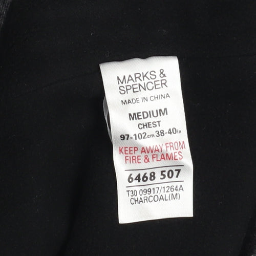 Marks and Spencer Men’s Grey Cotton Full Zip Lined Jacket Medium