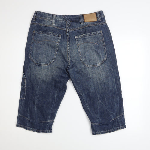 Burton London Men's Blue Denim Cargo Shorts Size 32 Regular Fit