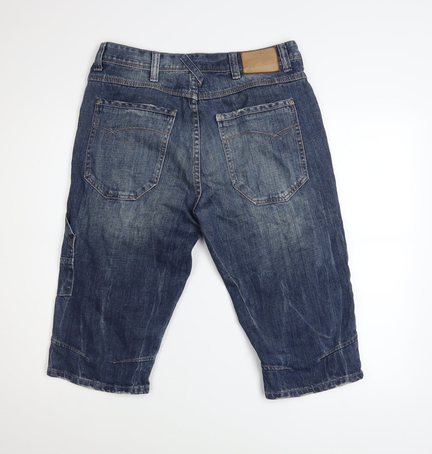 Burton London Men's Blue Denim Cargo Shorts Size 32 Regular Fit