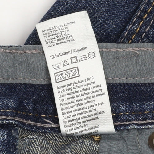 Burton London Men's Blue Denim Cargo Shorts Size 32 Regular Fit