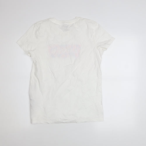 Levi's Women's White Floral Logo T-Shirt Size S Cotton Short Sleeve