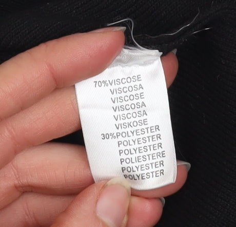 Flawless Rose Women's Black High Neck Puff Sleeve Tunic Blouse Size S