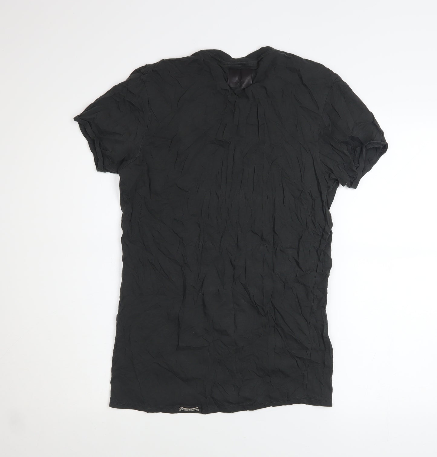 Judas Sinned Women's Black V-Neck Slim Fit Cotton T-Shirt Size 10
