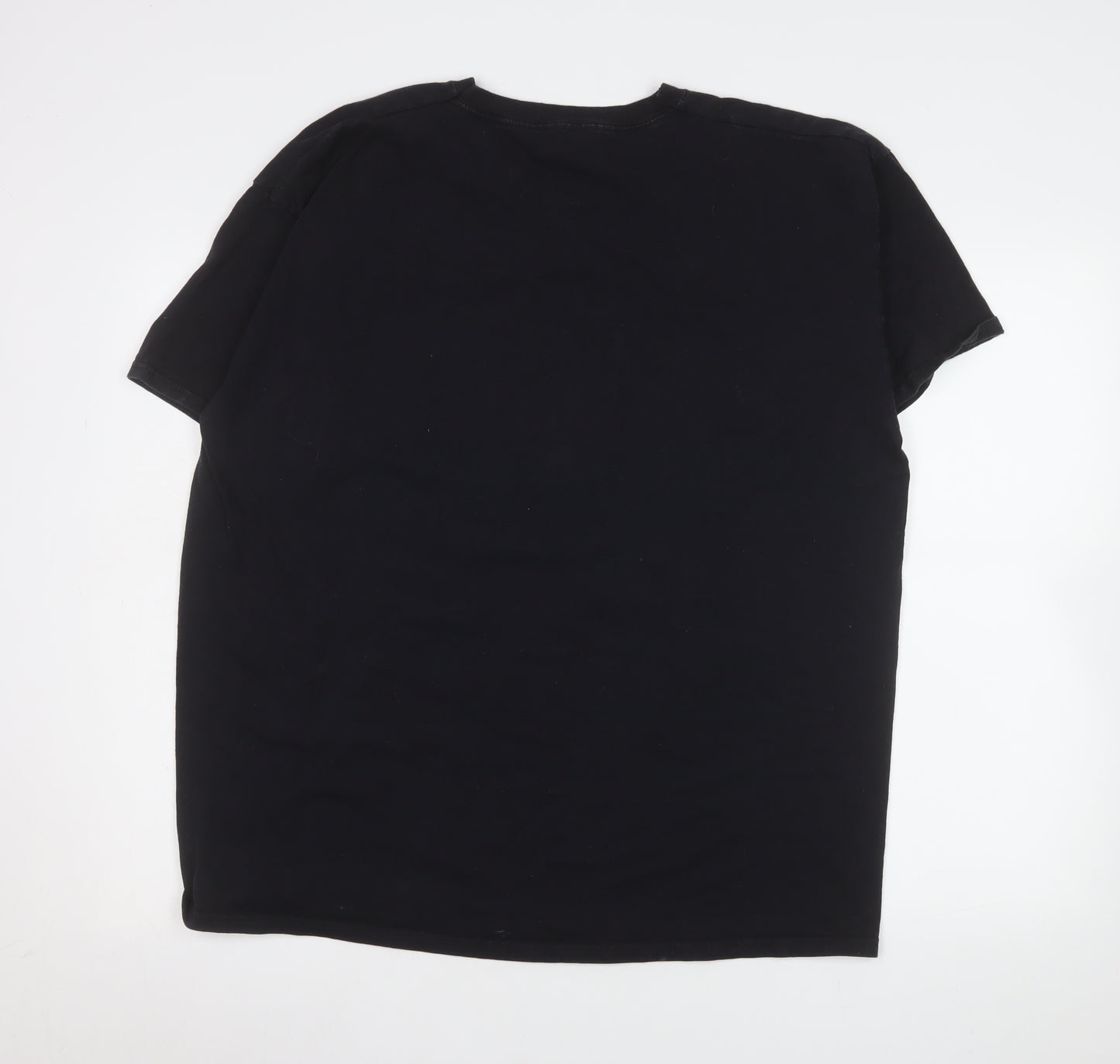 The Rolling Stones Men's Black Graphic Band T-Shirt L 100% Cotton Retro Music Tee
