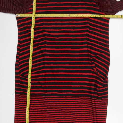 Roman Originals Women Red Black Stripe Shift Dress Size 18