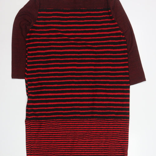 Roman Originals Women Red Black Stripe Shift Dress Size 18