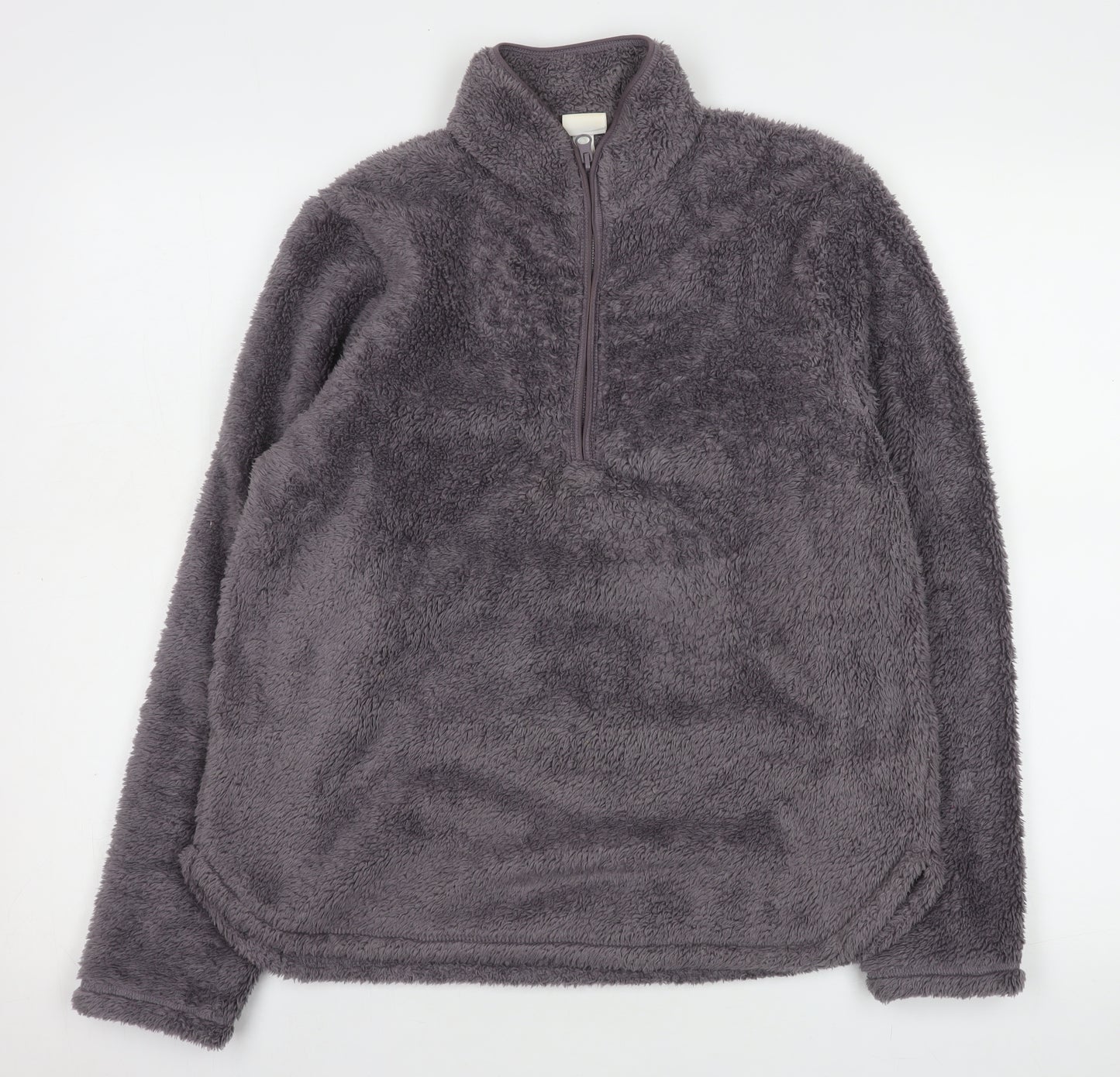 H&M Women Grey 1/2 Zip Fleece Pullover Sweatshirt Size S