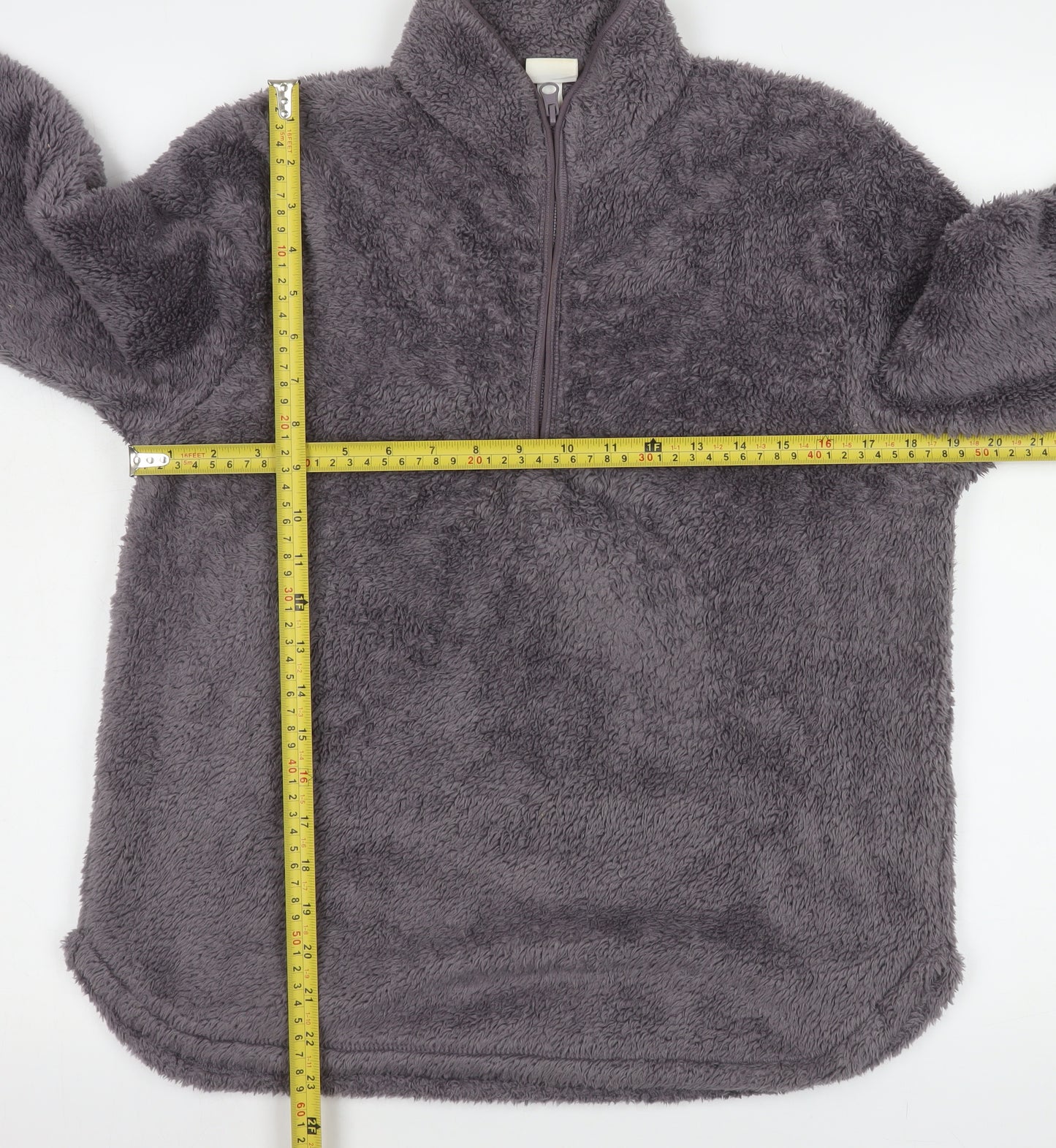 H&M Women Grey 1/2 Zip Fleece Pullover Sweatshirt Size S