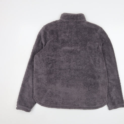 H&M Women Grey 1/2 Zip Fleece Pullover Sweatshirt Size S