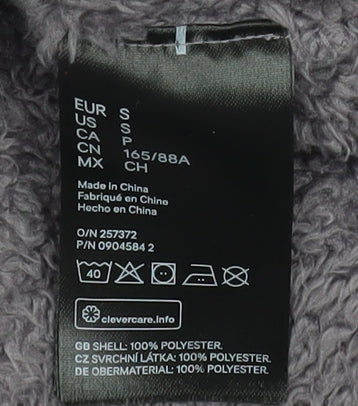H&M Women Grey 1/2 Zip Fleece Pullover Sweatshirt Size S