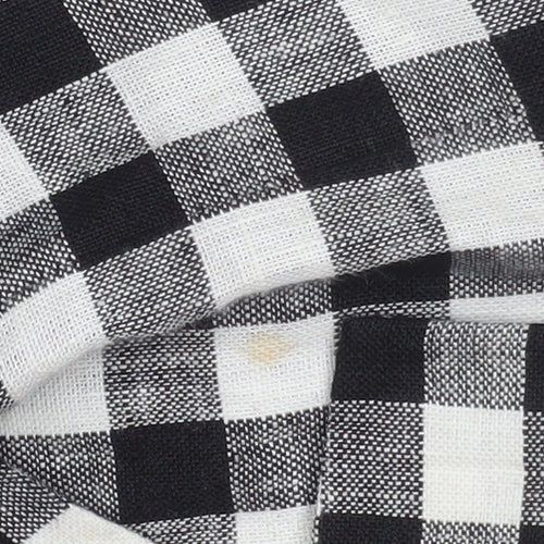 CC Petite Black & White Check Linen Blazer Size 16 Petite