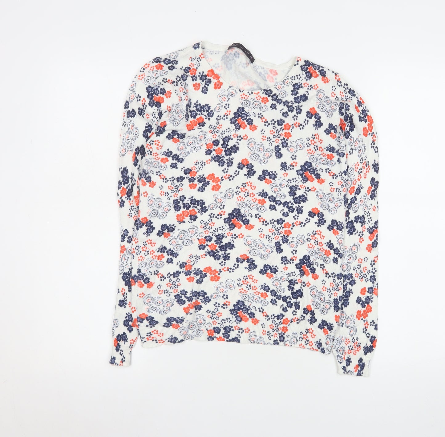 Marks and Spencer Womens Multicoloured Floral Long Sleeve Knit Blouse Size 8