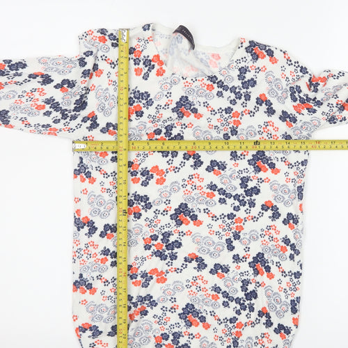 Marks and Spencer Womens Multicoloured Floral Long Sleeve Knit Blouse Size 8