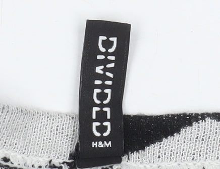 H&M Divided Womens Grey Star Print Lightweight Long Sleeve Top XS