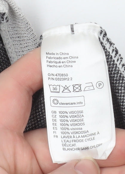 H&M Divided Womens Grey Star Print Lightweight Long Sleeve Top XS