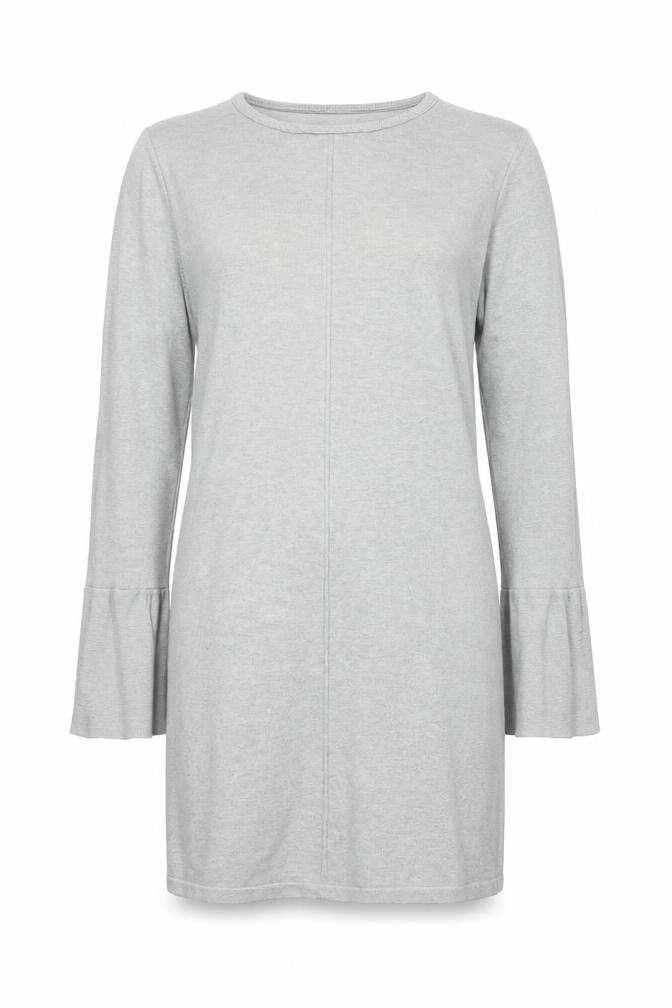 edc Women Grey Knit Shift Dress M Long Sleeve Crew Neck