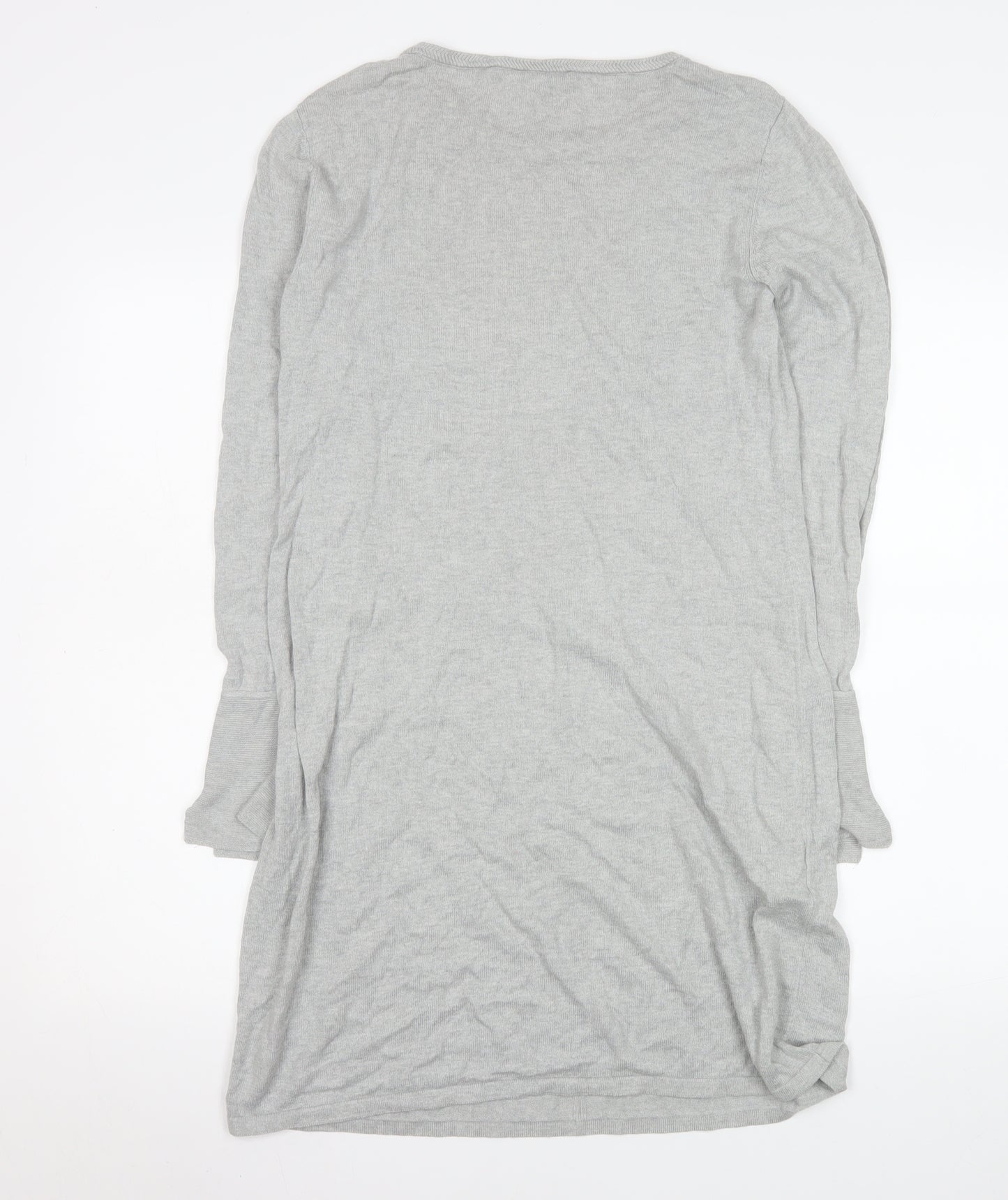 edc Women Grey Knit Shift Dress M Long Sleeve Crew Neck