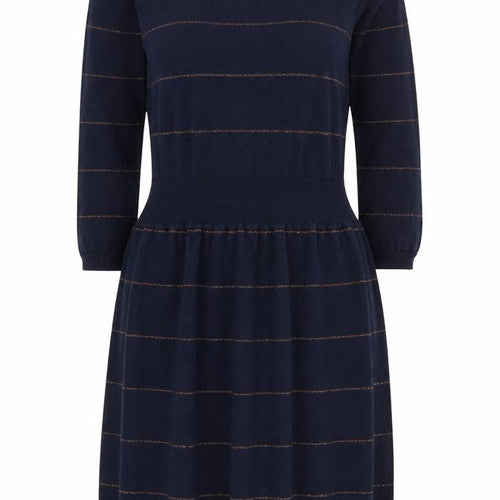 Fat Face Women’s Blue Striped Jumper Dress Size 14 Knitwear