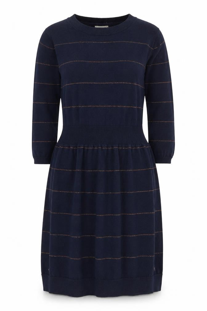 Fat Face Women’s Blue Striped Jumper Dress Size 14 Knitwear