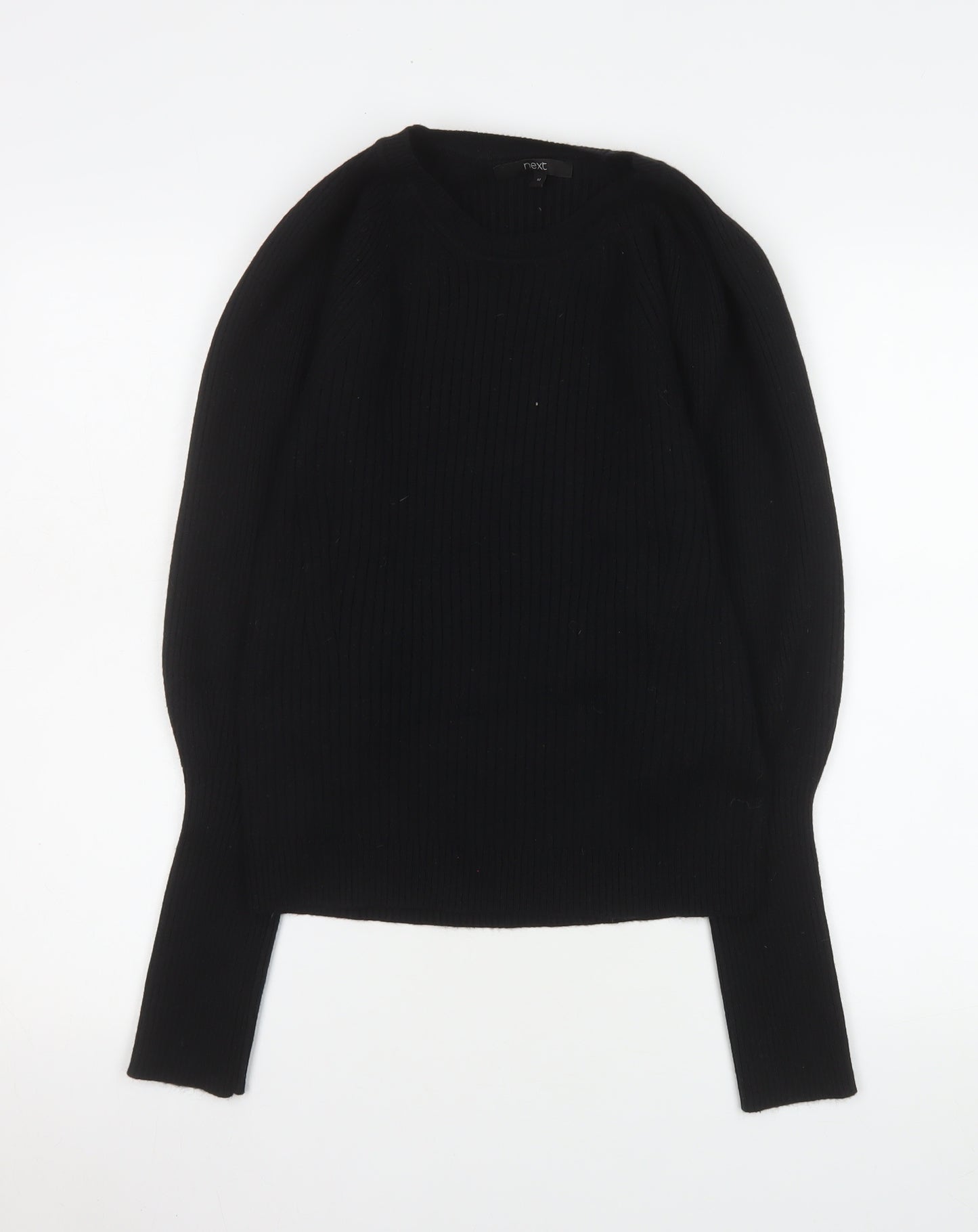Next Women Black Crew Neck Pullover Jumper Size 14 Regular Fit