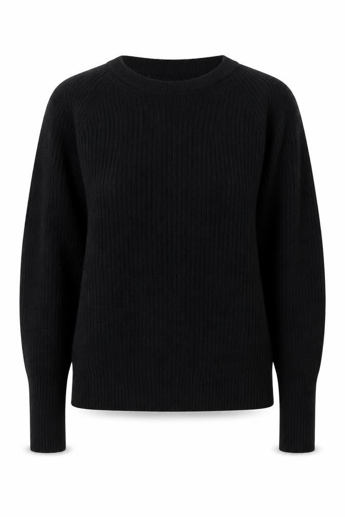 Front view of Next Women Black Crew Neck jumper, size 14, Regular Fit