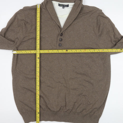 Marks and Spencer Men’s Beige XL Cotton Shawl Collar Knit Shirt