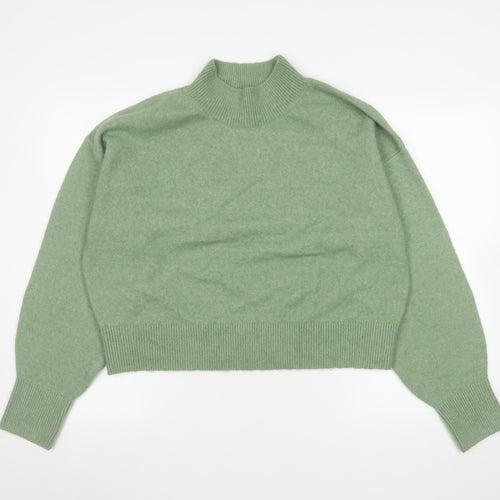 In The Style Women Green Mock Neck Knit Pullover Jumper Size M