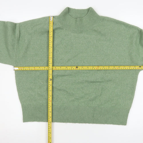 In The Style Women Green Mock Neck Knit Pullover Jumper Size M