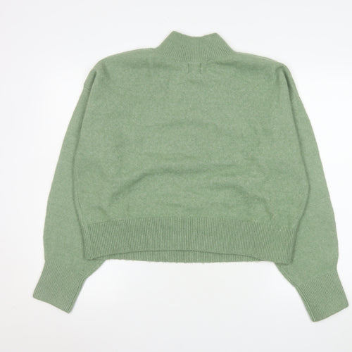 In The Style Women Green Mock Neck Knit Pullover Jumper Size M