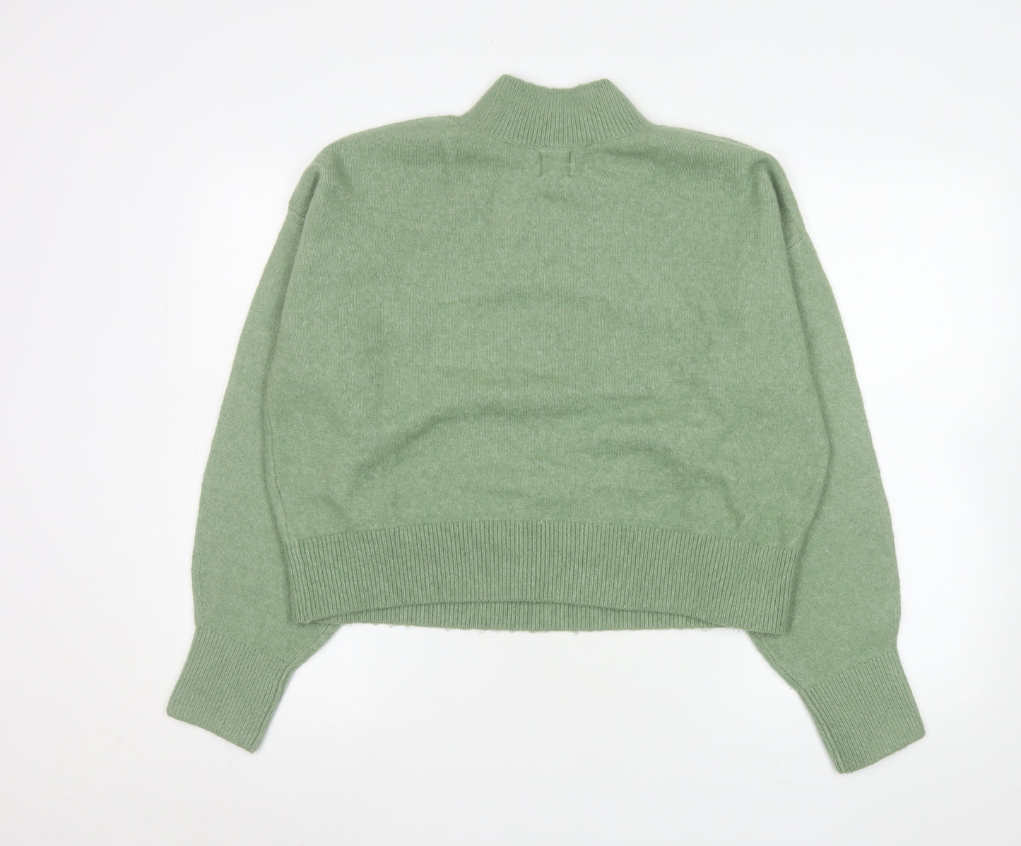 In The Style Women Green Mock Neck Knit Pullover Jumper Size M