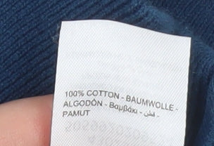 Peacocks Men's Blue Striped 1/4 Zip Cotton Sweatshirt Size M