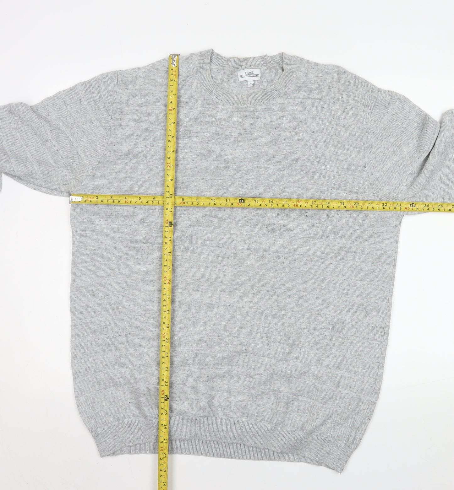 Next Men’s Grey Cotton Crew Neck Pullover Sweatshirt XL