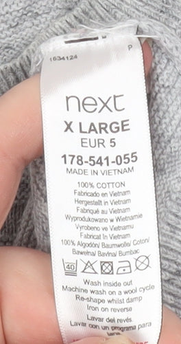 Next Men’s Grey Cotton Crew Neck Pullover Sweatshirt XL