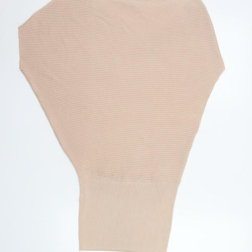 Reiss Women's Beige Ribbed Batwing Knit Top XS