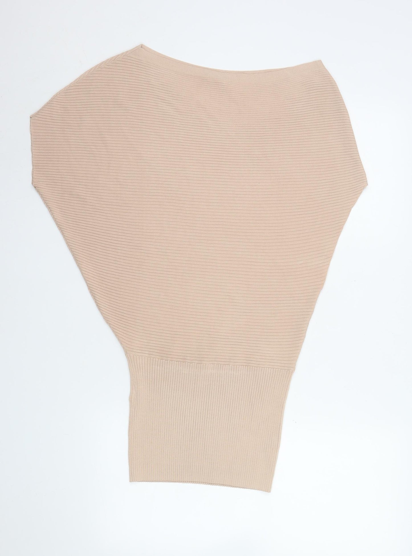 Reiss Women's Beige Ribbed Batwing Knit Top XS