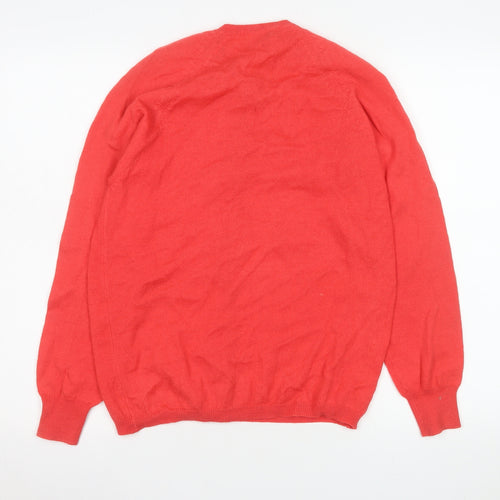 Austen Bryars Womens Red Wool Cardigan Size 14 Vintage Crew Neck