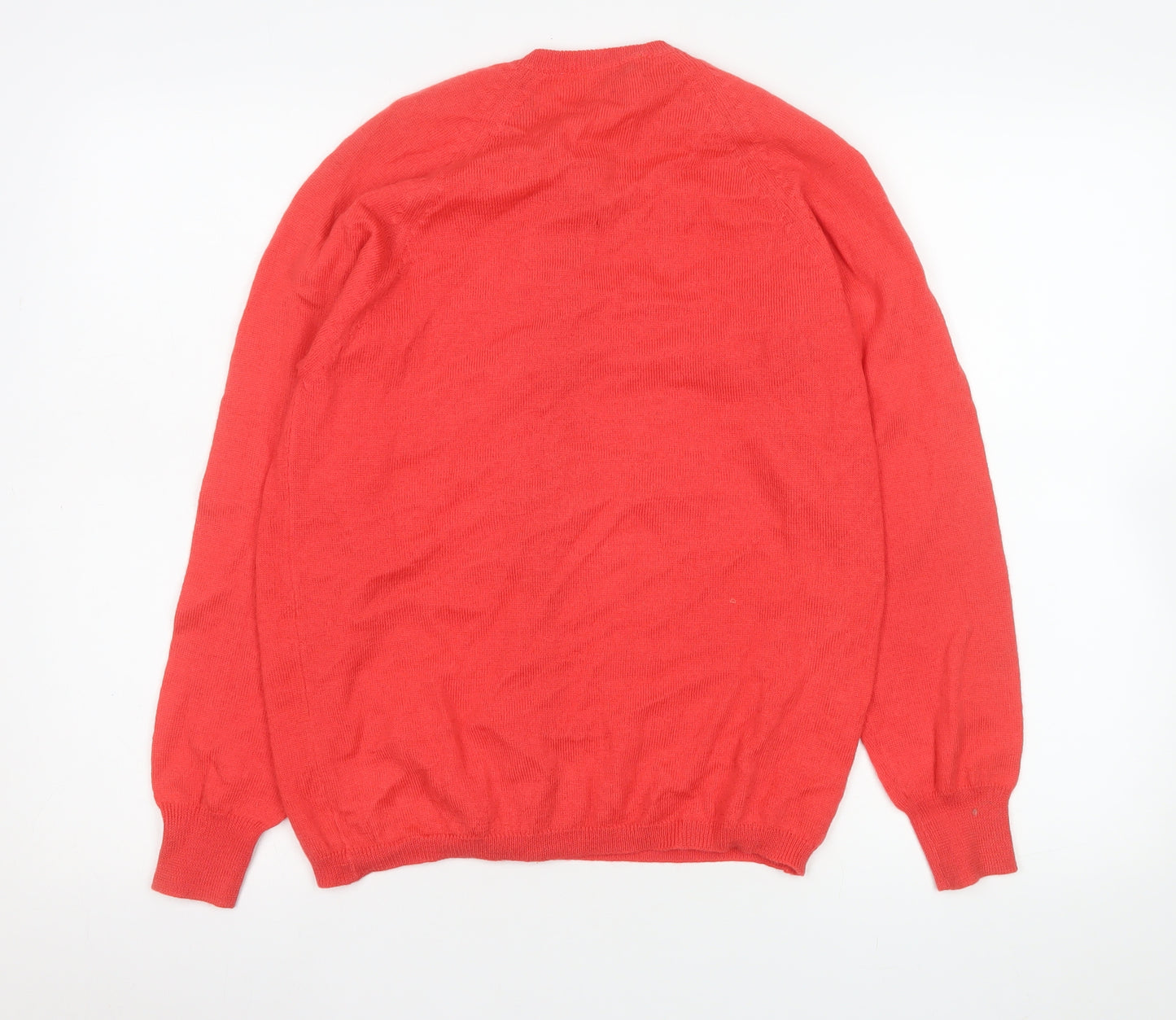 Austen Bryars Womens Red Wool Cardigan Size 14 Vintage Crew Neck