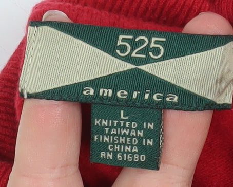 525 America Women's Red Roll Neck Pullover Jumper Size L