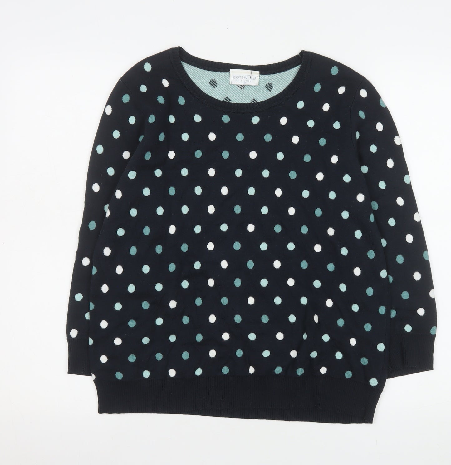 Cotswold Collections Women's Black Polka Dot Cotton Jumper M