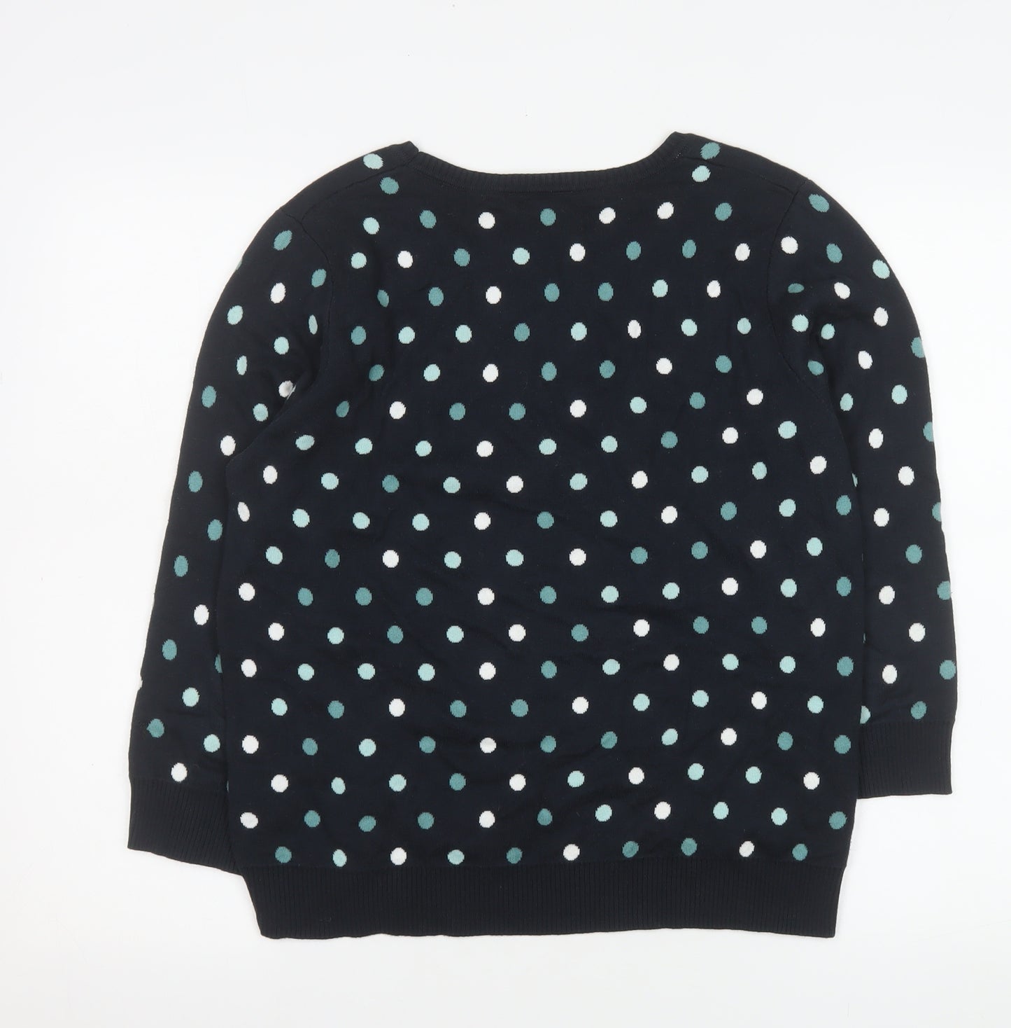 Cotswold Collections Women's Black Polka Dot Cotton Jumper M