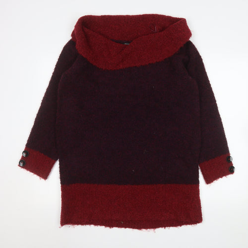 Roman Women Burgundy Red Cowl Neck Pullover Sweater Size 16